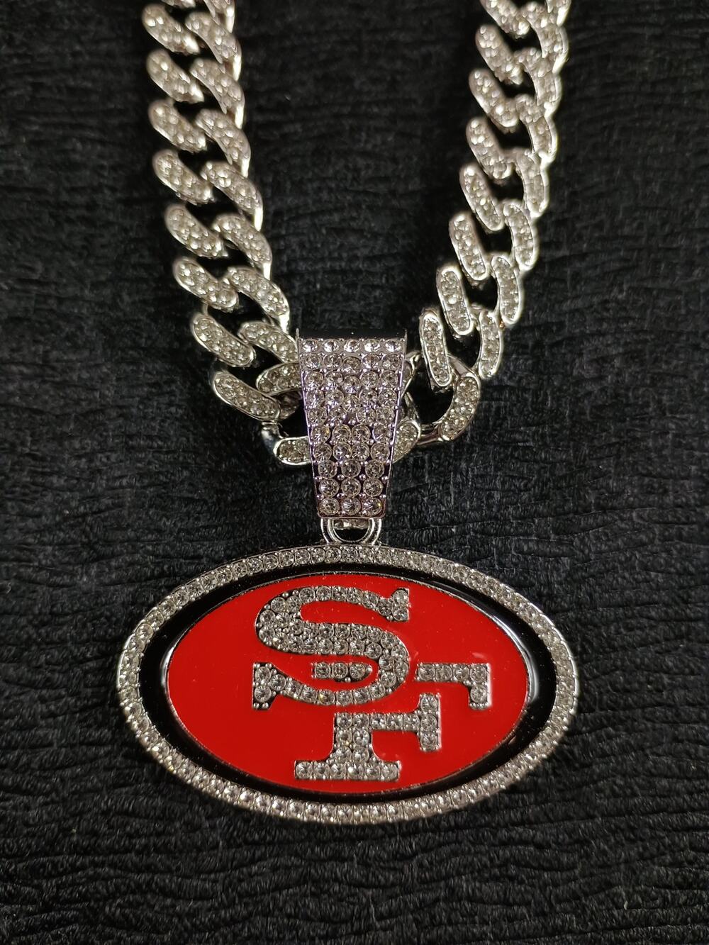 San Francisco 49ers Necklace Pendant Chain Link NFL Football Hip Hop Jewelry